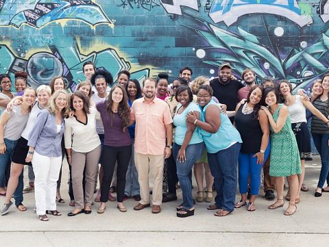 Entrepreneurs and Propeller staff pose in celebration of the May 2015 Accelerator graduation.