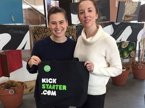 Molly Hegarty and her Media Strategist Sarah Roger at Kickstarter CREATE's initial workshop at the Propeller Incubator.